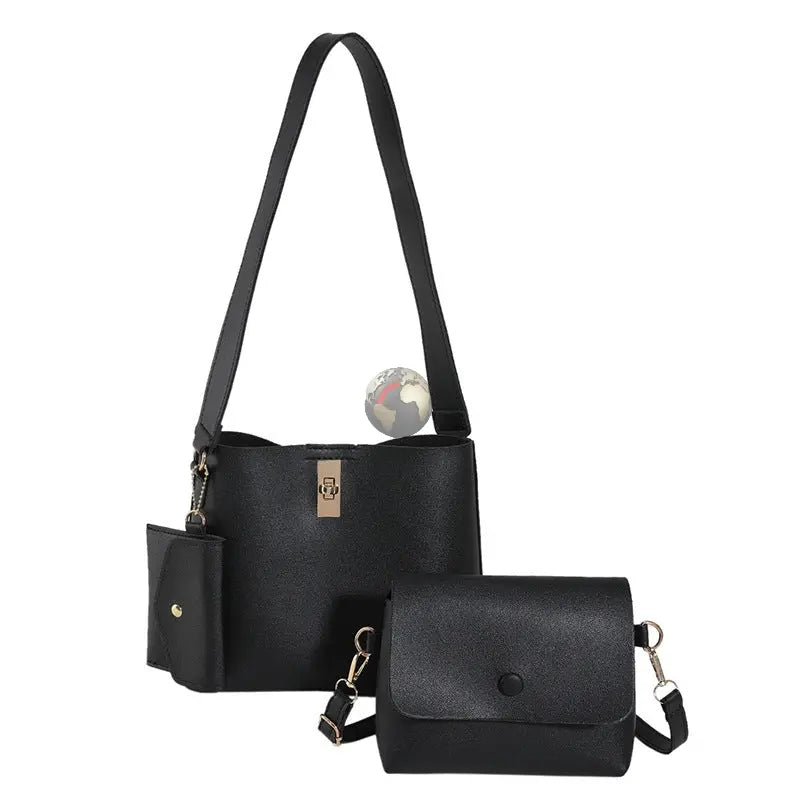 3piece set with a Shoulder Bag, Purse and Clutch Mode Fashion