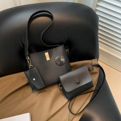 3piece set with a Shoulder Bag, Purse and Clutch Mode Fashion