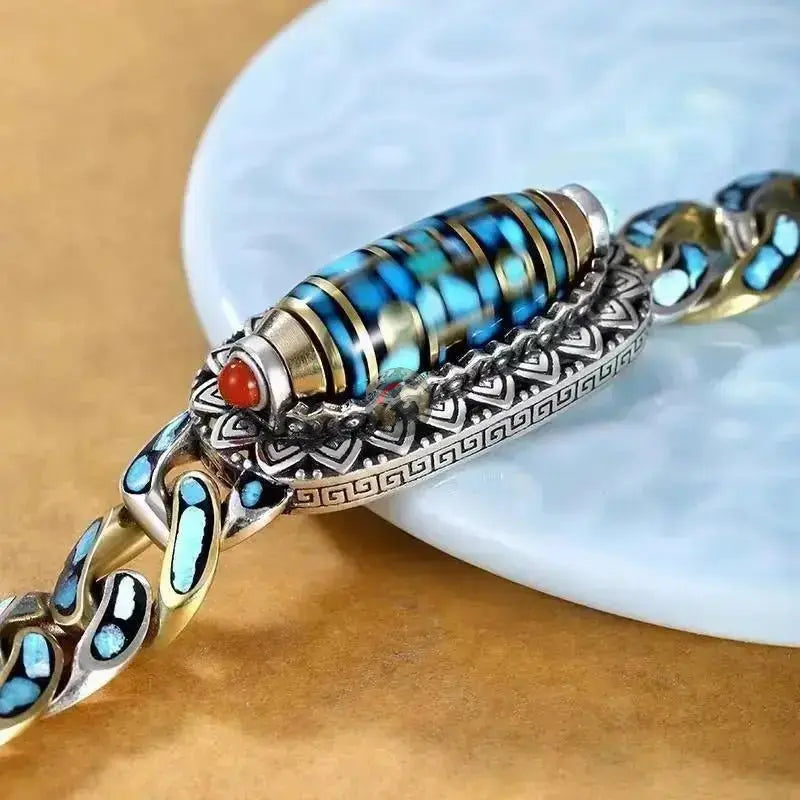 Men's Retro Nine - Eye Pearl Bracelet - Unique Vintage Style Jewelry - Xandu Limited